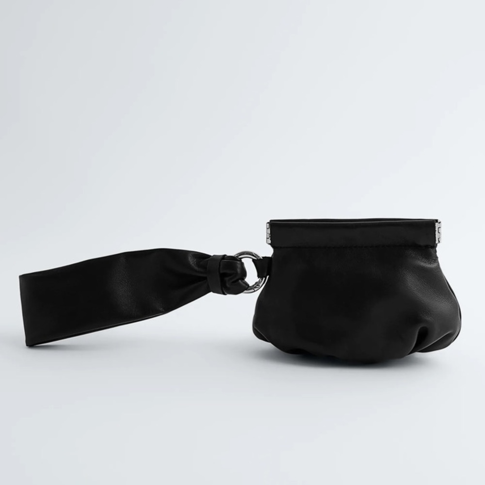 ZARA leather pouch wristlet